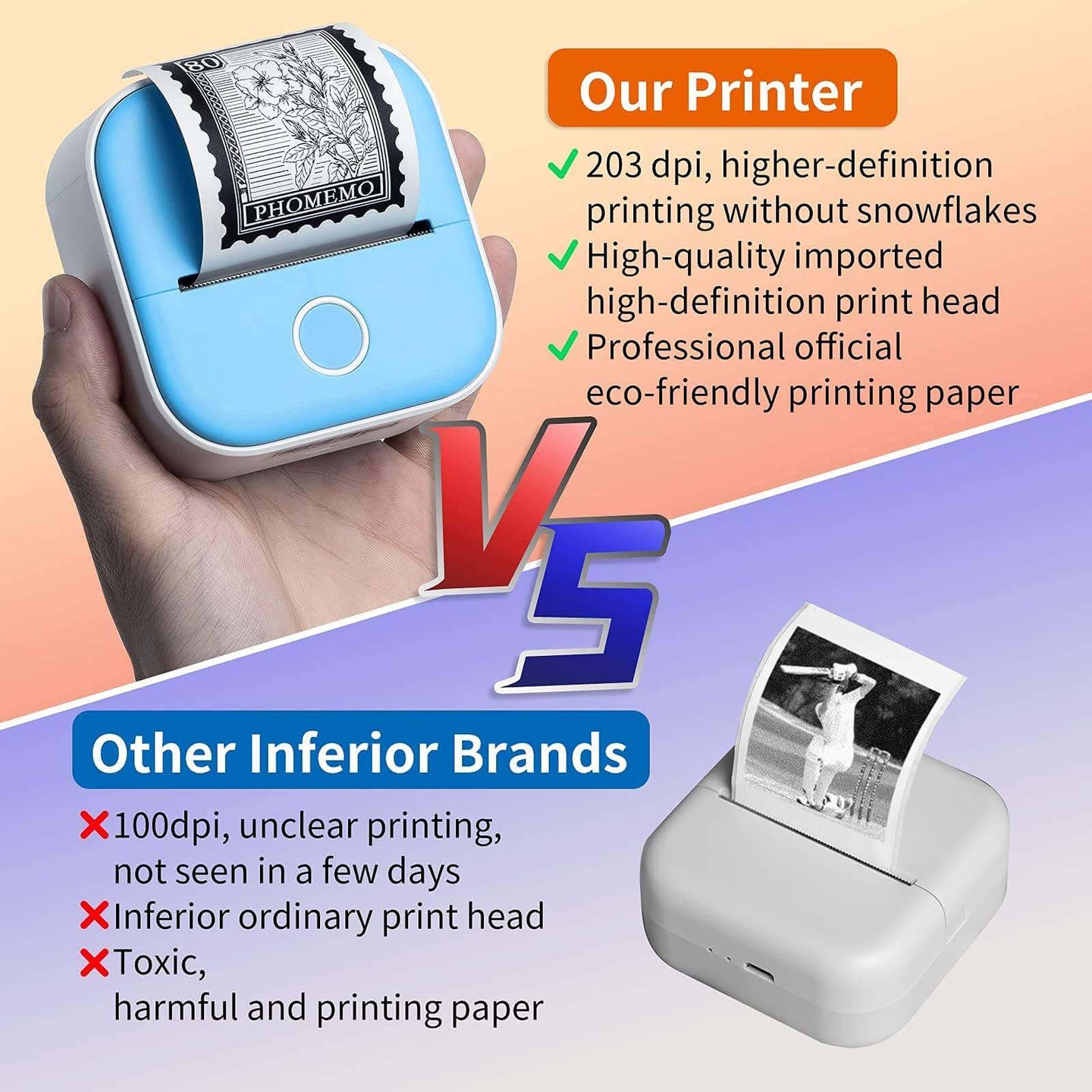 Portable Mini Thermal Label Printer | Bluetooth Home & Photo Printer - All-Gadgetry