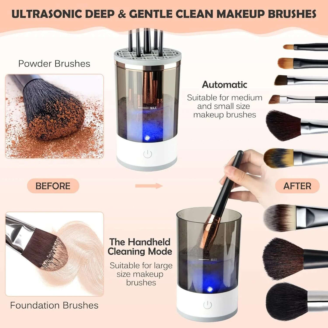 Electric Cosmetic Brush Cleaner - All - Gadgetry