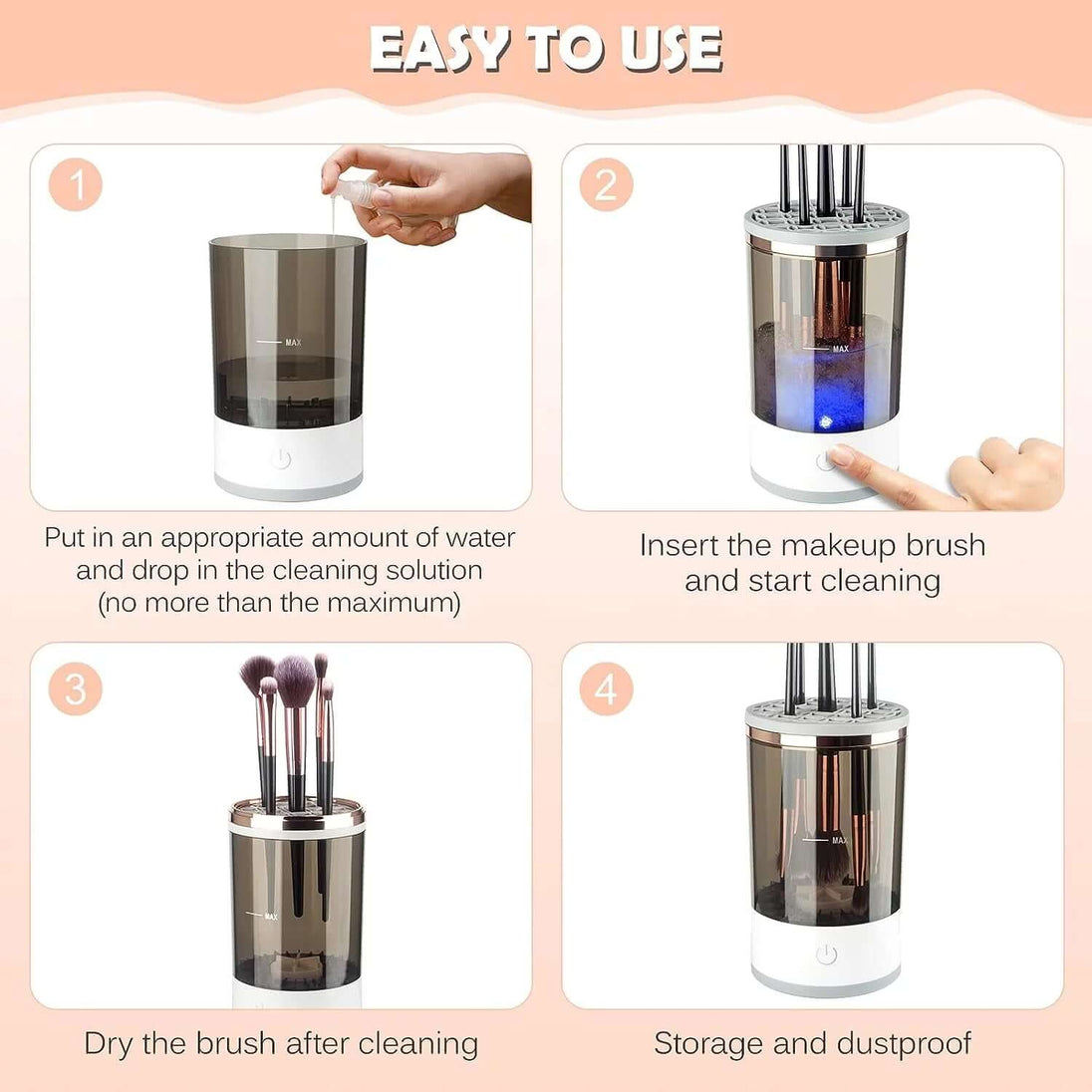 Electric Cosmetic Brush Cleaner - All - Gadgetry