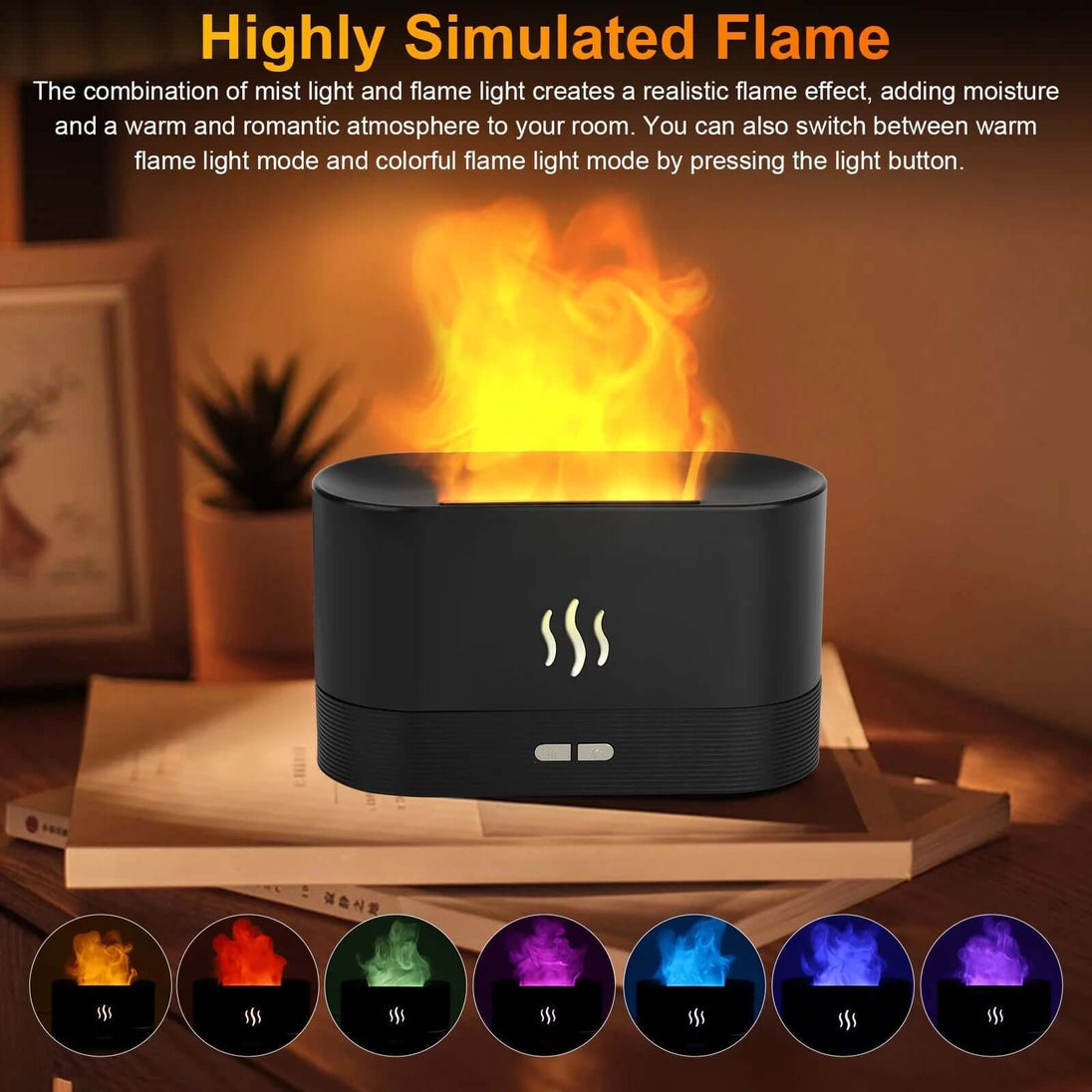 Flame Air Humidifier & 3D USB Aroma Diffuser - 7 Color Light | ALL Gadgetry - All - Gadgetry