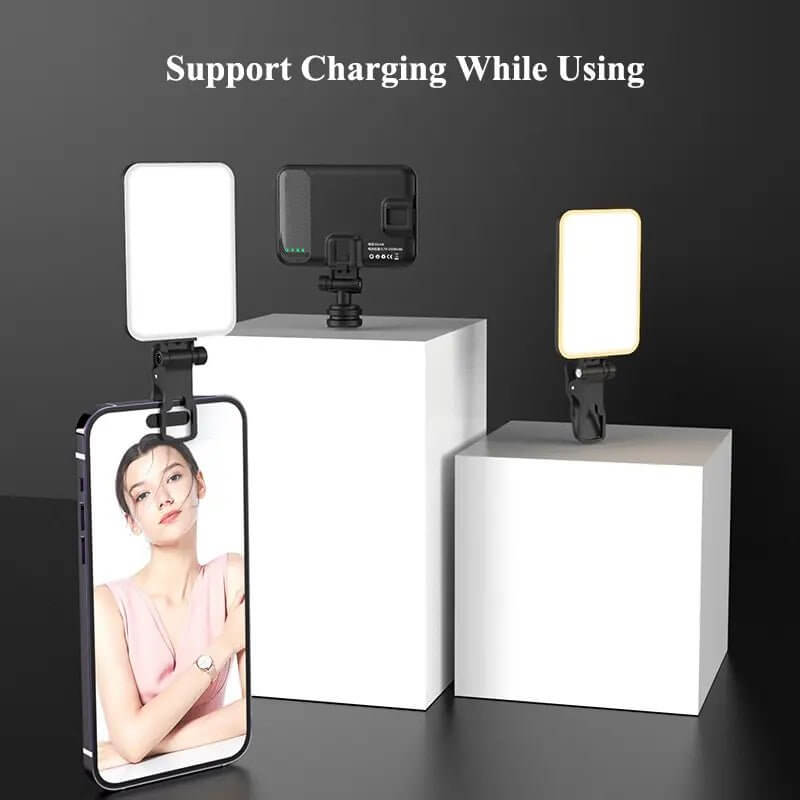 Portable LED Selfie Light with Front &Back Phone Clip for Father'S Day Gift,High Power 6O LED 2000MAH Rechargeable Camera Fill Light for Summer 3 Light Modes Clip on Ring Light for Tablet/Laptop/Camera/Tripod Zoom Call Video Fill Light for Camera Use - All - Gadgetry