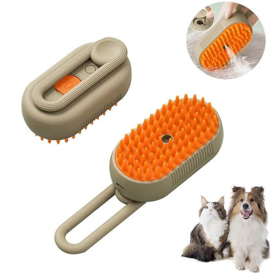 Self - Cleaning Steamy Pet Brush for Massage & Hair Removal - All - Gadgetry