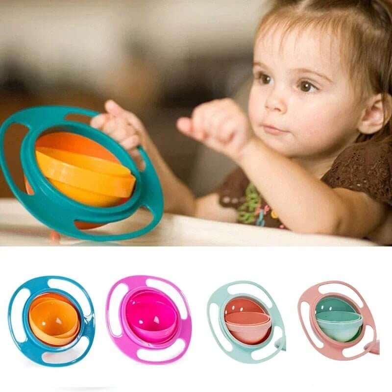 Universal Gyro Bowl Children Rotary Balance Novelty Gyro 360 Rotate Spill Proof Feeding Dishes Baby Training Rotary Balance Toy - All - Gadgetry