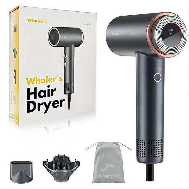 Whaler'S Professional High Speed Anion Hair Dryer - 110,000RPM, 23M/S Wind Speed, 300 Million Negative Ions, 8 Layers of Noise Damping Technology - Ideal for Home, Travel, and Gift - All - Gadgetry